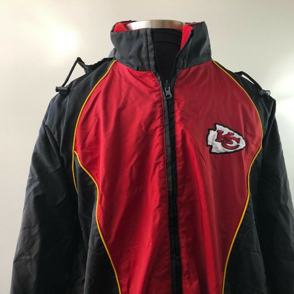 NFL KC Chiefs Fleece Nylon Reversible Jacket - Picture 3 of 10